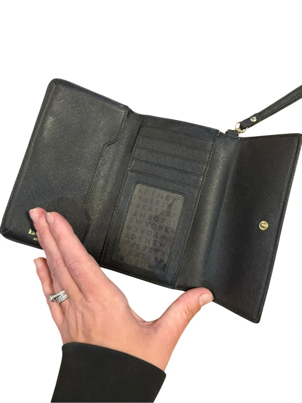 Kate Spade Black Saffiano Wristlet Clutch